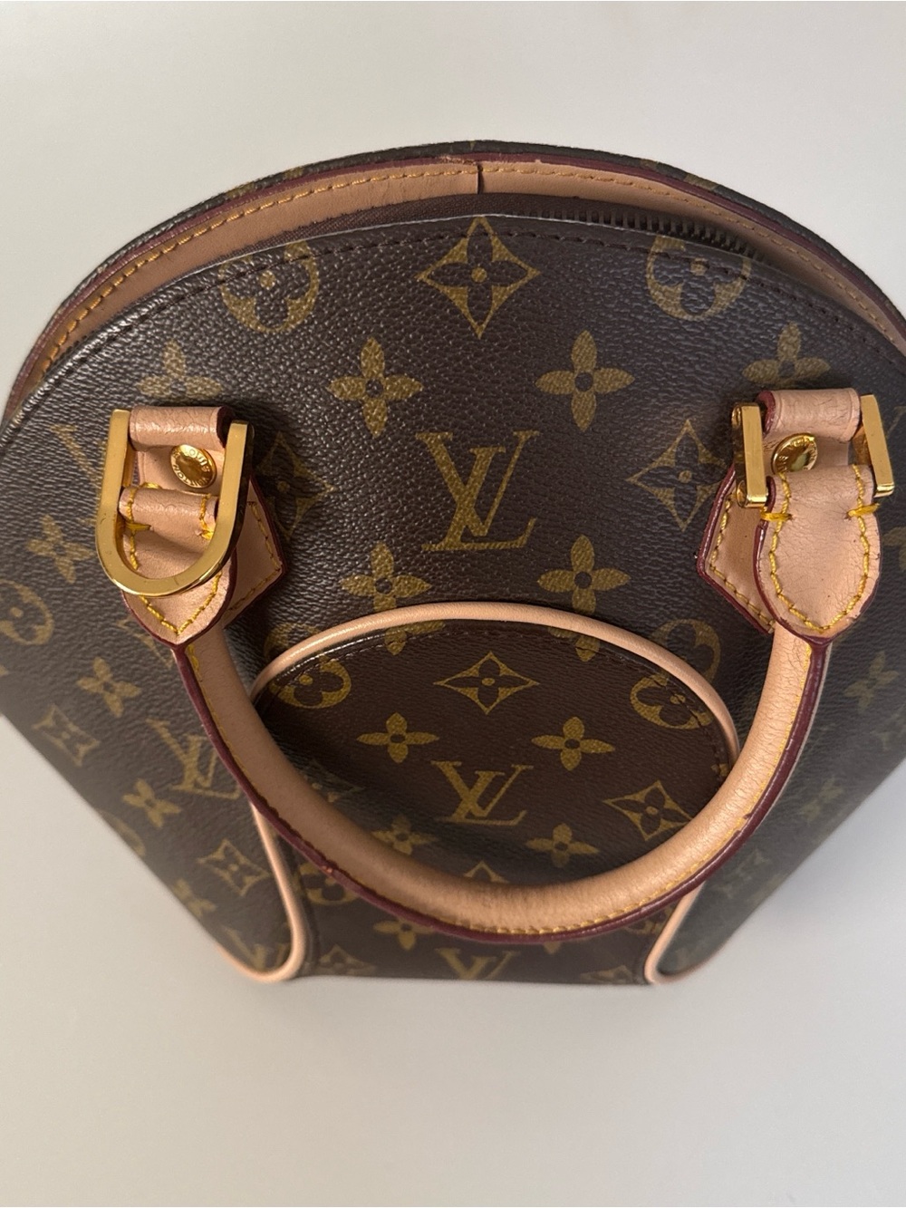 Louis Vuitton Monogram Mini Bag - Brown with Natural Color Handles and Trim